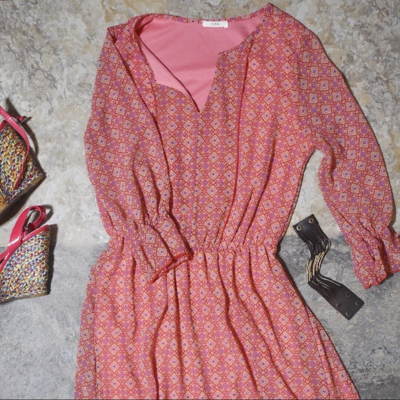 Ezra Long Sleeve Layered Boho Dress - Picture 2 of 8